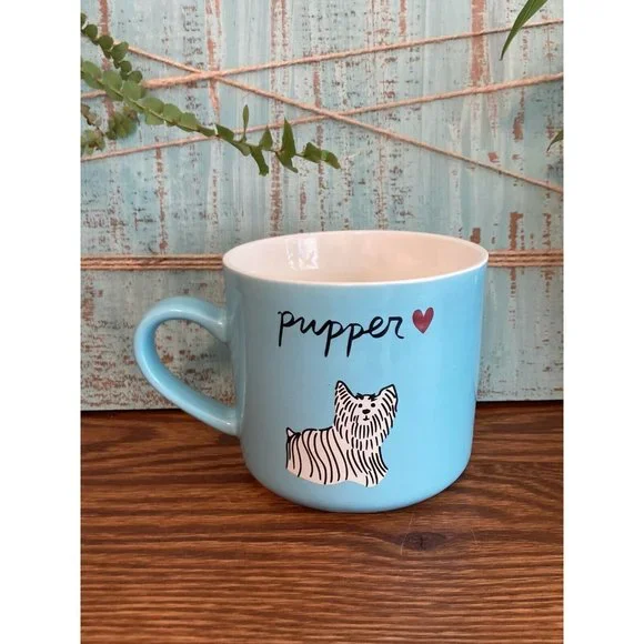 Opalhouse | Kitchen | Opalhouse Turquoise Or Sky Blue Pupper Puppy Dog  Coffee Tea Mug Cup 6 Ounces | Poshmark